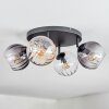 Koyoto Plafondlamp, Kogellampje Amber, Duidelijk, Rookkleurig, 4-lichts
