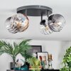 Koyoto Plafondlamp, Kogellampje Amber, Duidelijk, Rookkleurig, 4-lichts
