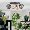 Koyoto Plafondlamp, Kogellampje Amber, Rookkleurig, 4-lichts