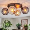 Koyoto Plafondlamp, Kogellampje Amber, Rookkleurig, 4-lichts