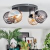 Koyoto Plafondlamp, Kogellampje Amber, Rookkleurig, 4-lichts