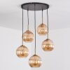 Koyoto Hanglamp, Kogellampje, Hanglamp Goud, Zwart, 5-lichts