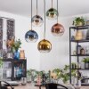 Koyoto Hanglamp, Kogellampje, Hanglamp Goud, Zwart, 5-lichts