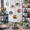 Koyoto Hanglamp, Kogellampje, Hanglamp Goud, Zwart, 5-lichts