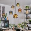 Koyoto Hanglamp, Kogellampje, Hanglamp Goud, Zwart, 5-lichts