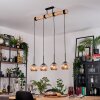 Ripoll Hanglamp, Kogellampje, Hanglamp Natuurlijke kleuren, Zwart, 4-lichts