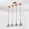 Ripoll Hanglamp, Kogellampje, Hanglamp Natuurlijke kleuren, Zwart, 4-lichts