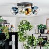 Koyoto Plafondlamp, Kogellampje Blauw, Goud, Groen, Duidelijk, 4-lichts