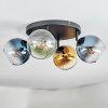 Koyoto Plafondlamp, Kogellampje Blauw, Goud, Groen, Duidelijk, 4-lichts