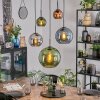 Koyoto Hanglamp, Kogellampje, Hanglamp Blauw, Chroom, Groen, Koperkleurig, Rookkleurig, 5-lichts
