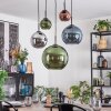 Koyoto Hanglamp, Kogellampje, Hanglamp Blauw, Chroom, Groen, Koperkleurig, Rookkleurig, 5-lichts