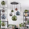 Koyoto Hanglamp, Kogellampje, Hanglamp Blauw, Chroom, Groen, Koperkleurig, Rookkleurig, 5-lichts