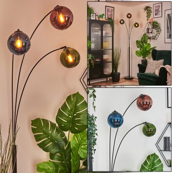 Gastor Kogellampje, Staande lamp Blauw, Groen, Koperkleurig, 3-lichts