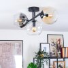 Koyoto Plafondlamp, Kogellampje Amber, Duidelijk, Rookkleurig, 3-lichts