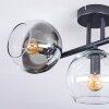 Koyoto Plafondlamp, Kogellampje Amber, Duidelijk, Rookkleurig, 3-lichts