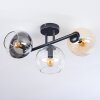 Koyoto Plafondlamp, Kogellampje Amber, Duidelijk, Rookkleurig, 3-lichts