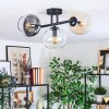 Koyoto Plafondlamp, Kogellampje Amber, Duidelijk, Rookkleurig, 3-lichts