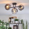 Koyoto Plafondlamp, Kogellampje Duidelijk, Rookkleurig, 3-lichts