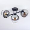 Koyoto Plafondlamp, Kogellampje Duidelijk, Rookkleurig, 3-lichts