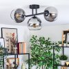 Koyoto Plafondlamp, Kogellampje Duidelijk, Rookkleurig, 3-lichts