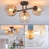 Koyoto Plafondlamp, Kogellampje Amber, Duidelijk, 3-lichts