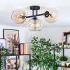 Koyoto Plafondlamp, Kogellampje Amber, Duidelijk, 3-lichts