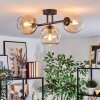 Koyoto Plafondlamp, Kogellampje Amber, Duidelijk, 3-lichts