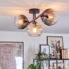 Koyoto Plafondlamp, Kogellampje Amber, Duidelijk, Rookkleurig, 3-lichts