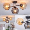 Koyoto Plafondlamp, Kogellampje Amber, Rookkleurig, 3-lichts