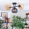 Koyoto Plafondlamp, Kogellampje Amber, Rookkleurig, 3-lichts