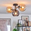 Koyoto Plafondlamp, Kogellampje Amber, Rookkleurig, 3-lichts