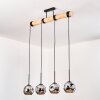 Ripoll Hanglamp, Kogellampje, Hanglamp Natuurlijke kleuren, Zwart, 4-lichts
