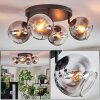 Koyoto Plafondlamp, Kogellampje Chroom, Duidelijk, Rookkleurig, 4-lichts
