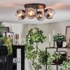 Koyoto Plafondlamp, Kogellampje Chroom, Duidelijk, Rookkleurig, 4-lichts