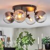 Gastor Plafondlamp, Kogellampje Amber, Duidelijk, Rookkleurig, 4-lichts
