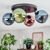 Koyoto Plafondlamp, Kogellampje Blauw, Groen, Koperkleurig, 4-lichts
