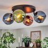 Koyoto Plafondlamp, Kogellampje Blauw, Groen, Koperkleurig, 4-lichts