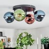 Koyoto Plafondlamp, Kogellampje Blauw, Groen, Koperkleurig, 4-lichts