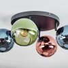 Koyoto Plafondlamp, Kogellampje Blauw, Groen, Koperkleurig, 4-lichts