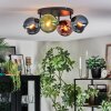 Koyoto Plafondlamp, Kogellampje Blauw, Groen, Koperkleurig, 4-lichts