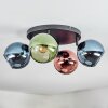 Koyoto Plafondlamp, Kogellampje Blauw, Groen, Koperkleurig, 4-lichts