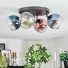 Koyoto Plafondlamp, Kogellampje Blauw, Groen, Duidelijk, Koperkleurig, 4-lichts