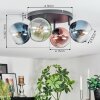 Koyoto Plafondlamp, Kogellampje Blauw, Groen, Duidelijk, Koperkleurig, 4-lichts