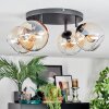 Koyoto Plafondlamp, Kogellampje Amber, Duidelijk, 4-lichts