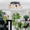 Koyoto Plafondlamp, Kogellampje Amber, Duidelijk, 4-lichts