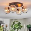 Koyoto Plafondlamp, Kogellampje Amber, Duidelijk, 4-lichts