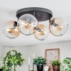 Koyoto Plafondlamp, Kogellampje Amber, Duidelijk, 4-lichts