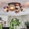 Gastor Plafondlamp, Kogellampje Chroom, Duidelijk, Rookkleurig, 4-lichts