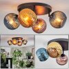 Koyoto Plafondlamp, Kogellampje Blauw, Goud, Koperkleurig, 4-lichts