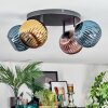 Koyoto Plafondlamp, Kogellampje Blauw, Goud, Koperkleurig, 4-lichts